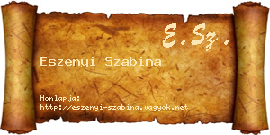 Eszenyi Szabina névjegykártya